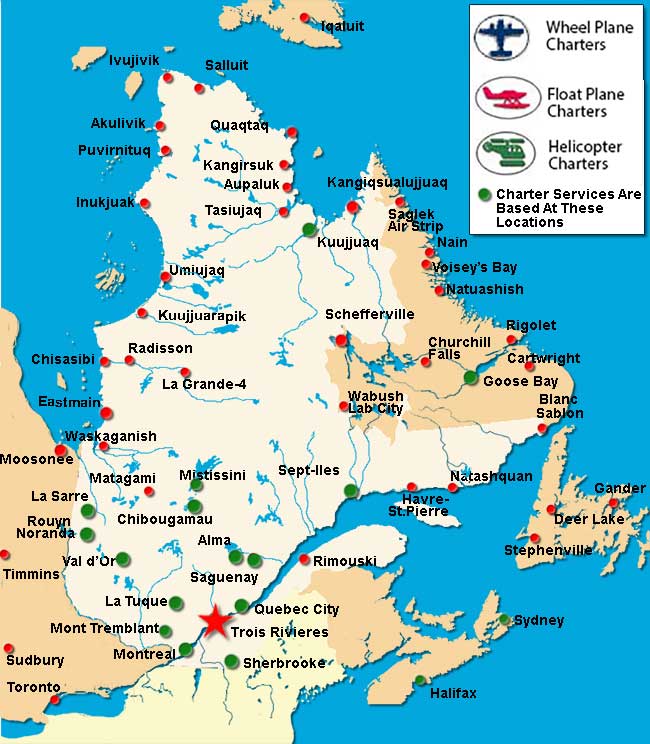 Trois Rivieres Charter Flights
